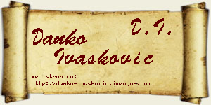Danko Ivašković vizit kartica